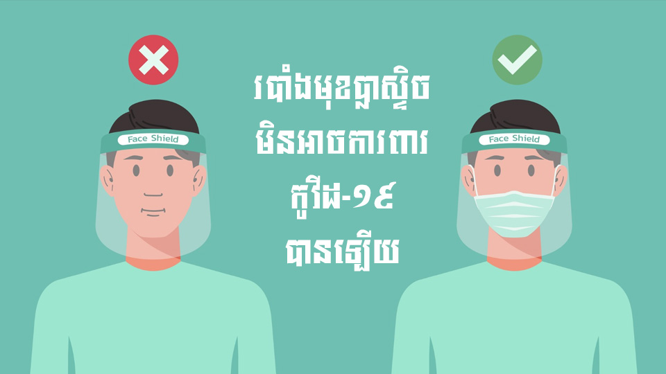 ការសិក្សា ៖ របាំងមុខប្លាស្ទិច មិនអាចបញ្ឈប់ការរីករាលដាលនៃវីរុសកូវីដ-១៩ នោះទេ