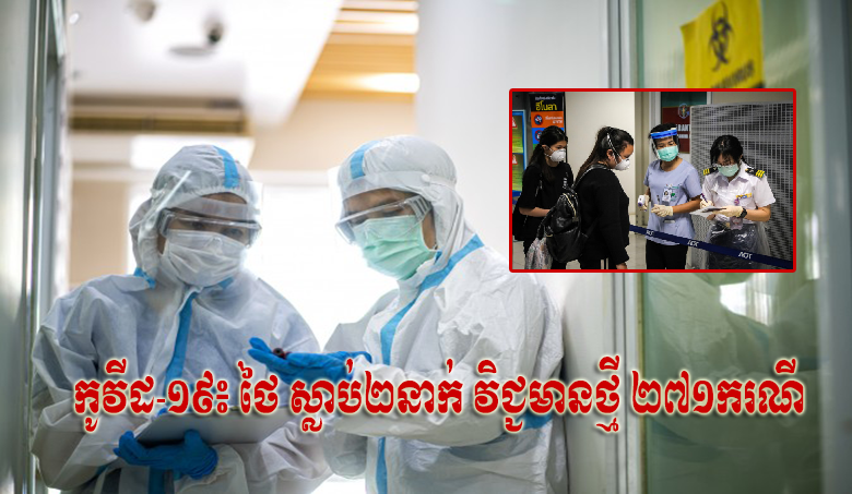 កូវីដ-១៩៖ ថៃ ស្លាប់២នាក់ វិជ្ជមានថ្មី ២៧១ករណី