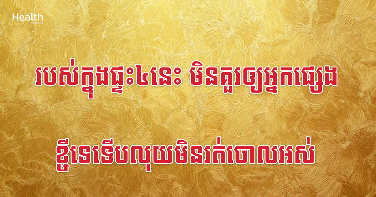 របស់ក្នុងផ្ទះ៤នេះ មិនគួរឲ្យអ្នកផ្សេងខ្ចីទេទើបលុយមិនរត់ចោលអស់