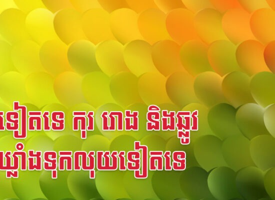 ៦ឆ្នាំទៀតទេ កុរ រោង និងឆ្លូវ គ្មានឃ្លាំងទុកលុយទៀតទេ